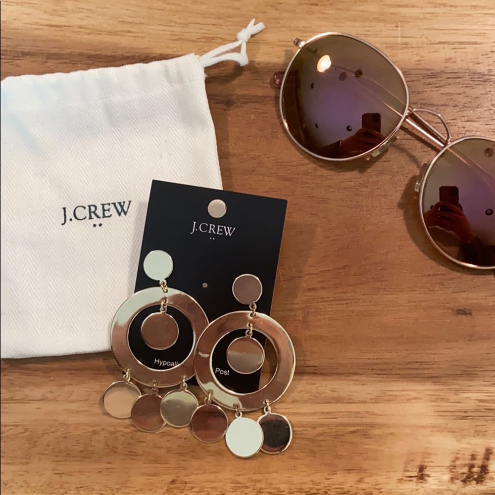 J.Crew Gold Chandelier Circle Earrings